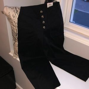 NWT INC brand black wide leg regular crop pants high rise fit gaucho/culottes